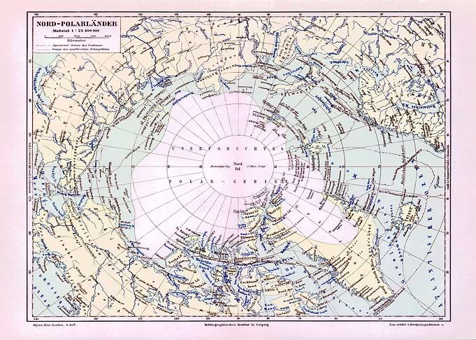 Poster North Polar Region | Vintage Map North Pole
