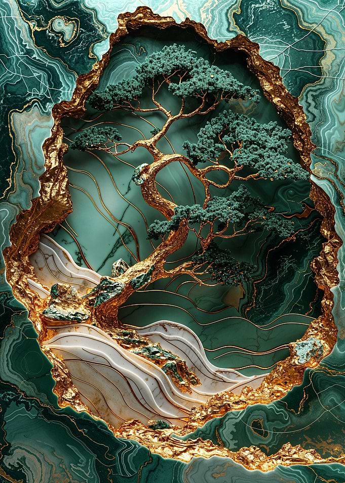 Gold & Jade Bonsai Tree