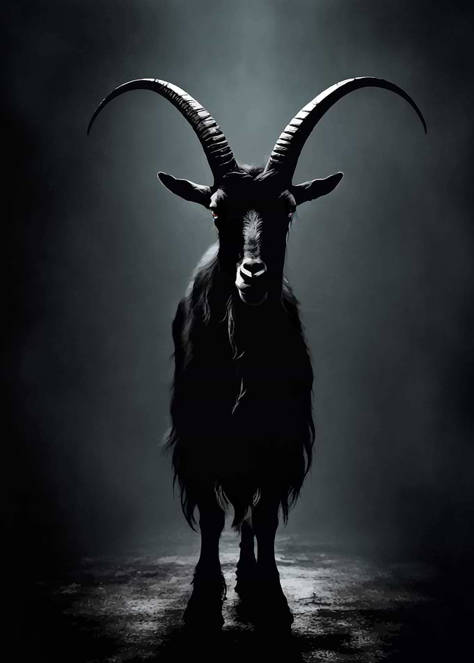 Black Goat with Horns