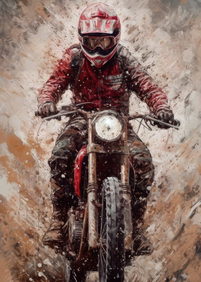Motorcycle Rider in Action