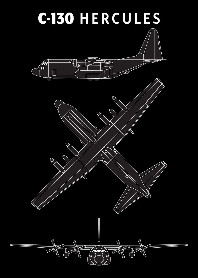 C-130 Hercules Airplane Blueprint
