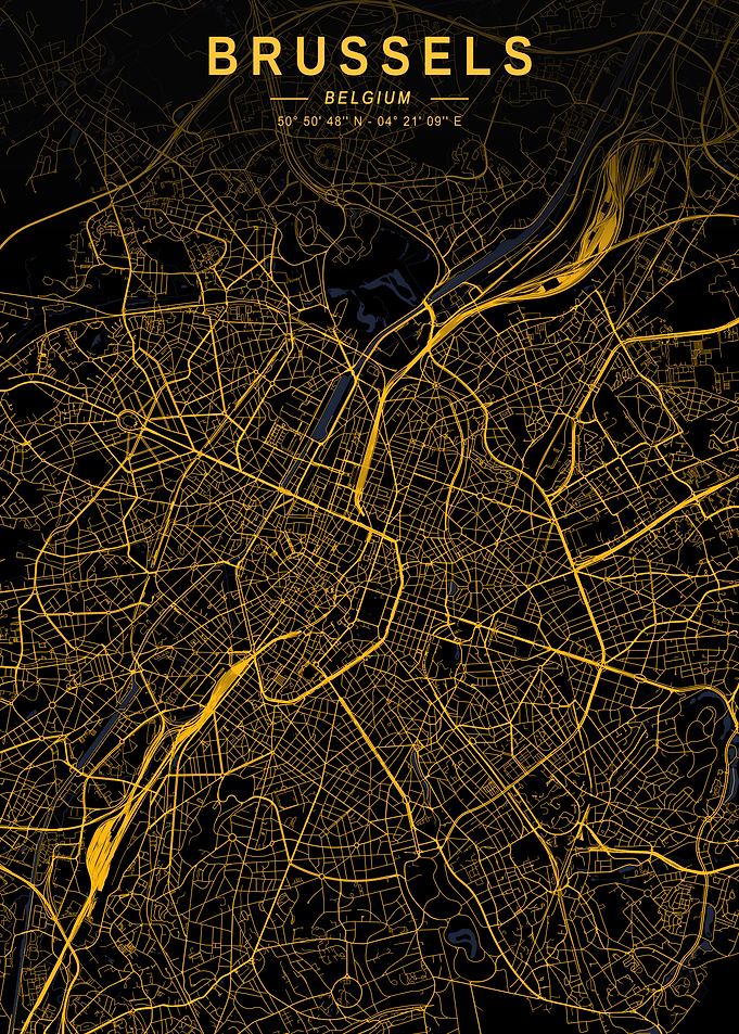 Brussels Golden City Map
