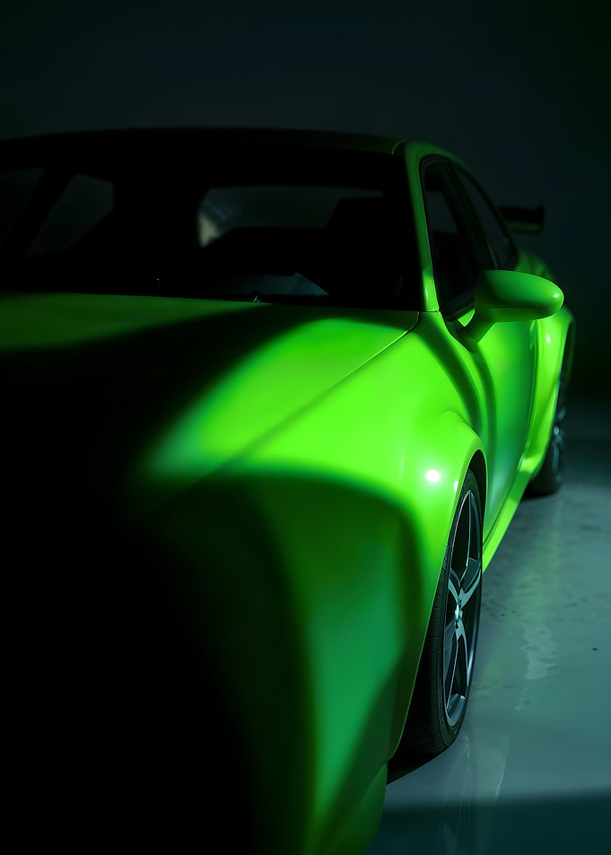 Lime Green Sports Car