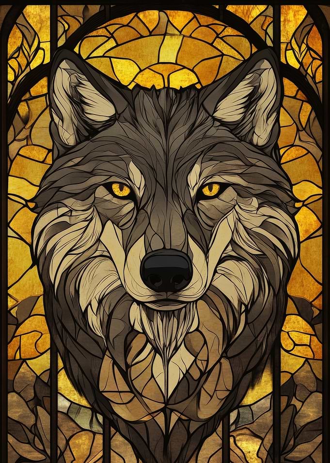 Wolf Stained Glass