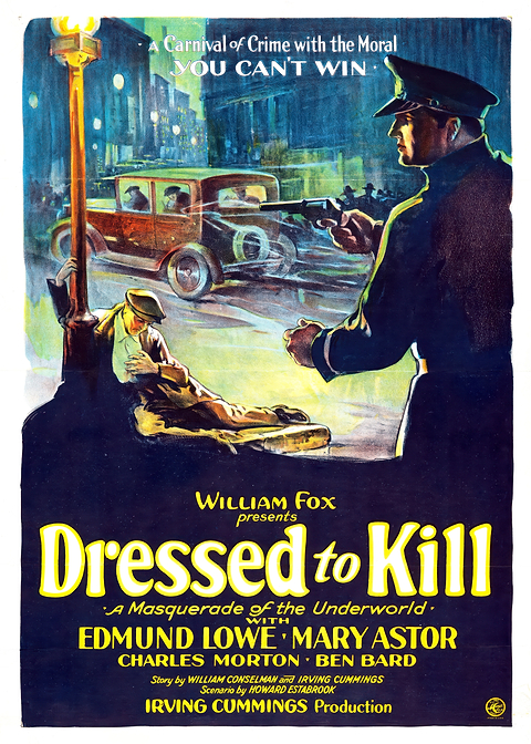 Dressed to Kill Movie Poster — vintage film art printed on metal