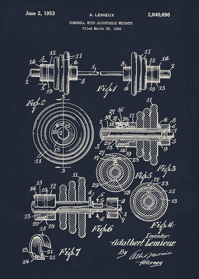 Dumbbell Patent Illustration