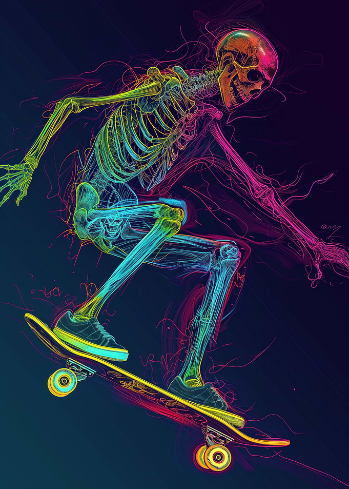 Skeleton Skateboarding