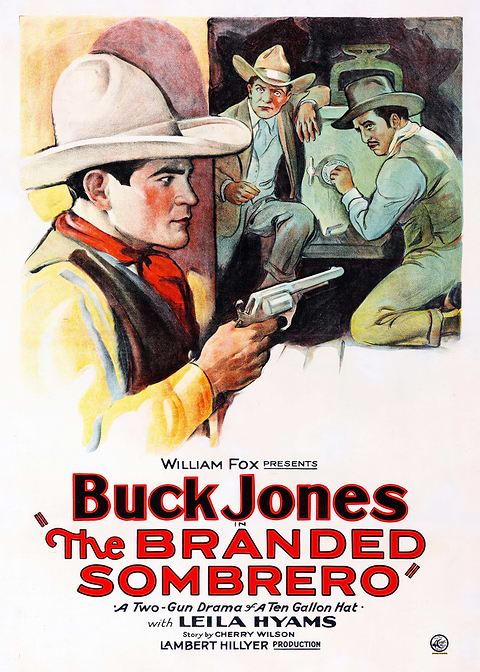 Buck Jones: The Branded Sombrero — classic movie poster on metal