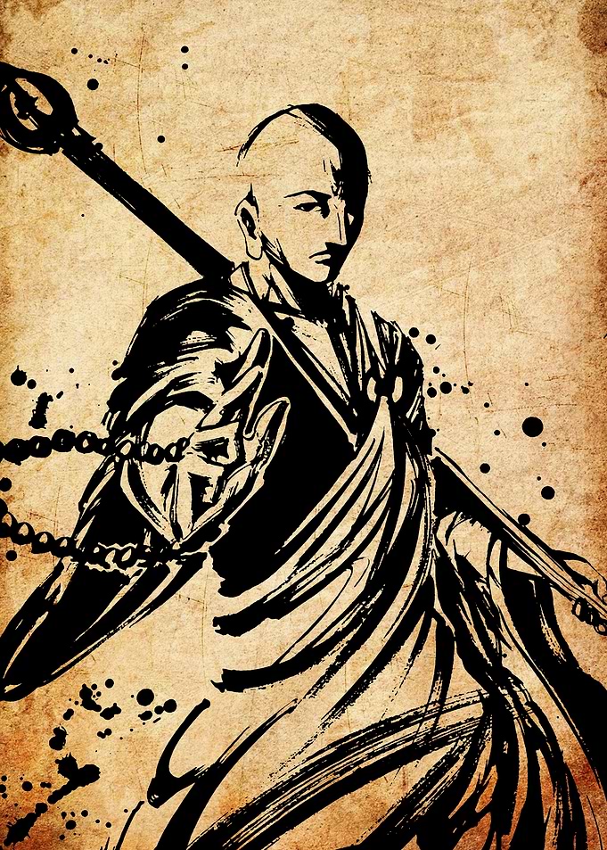 Monk with Staff