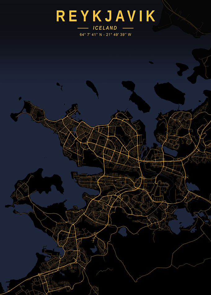 Reykjavik Golden City Map