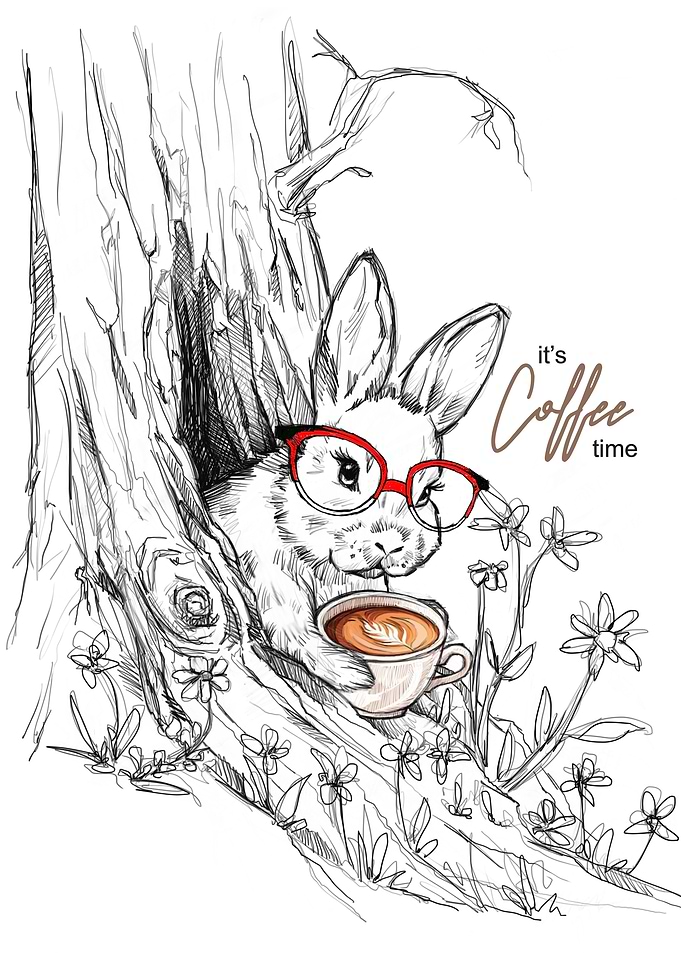 Bunny with Coffee
