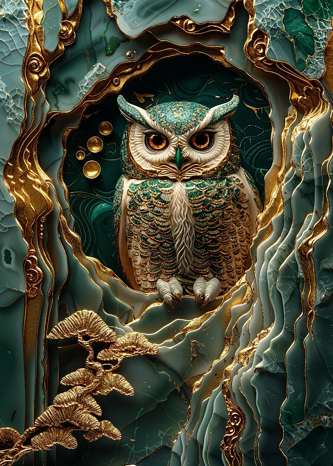 Golden Owl in Emerald Cave