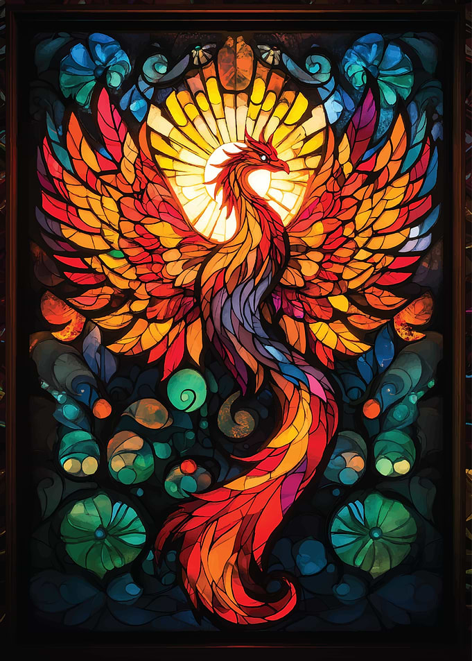 Stained Glass Phoenix