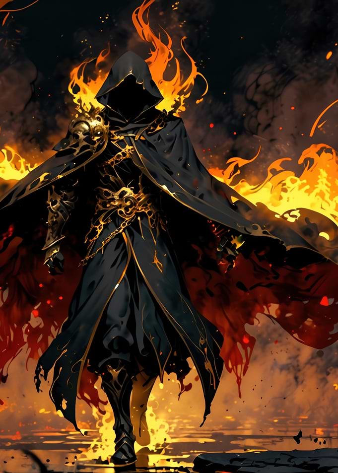 Fire Mage in Black Robes