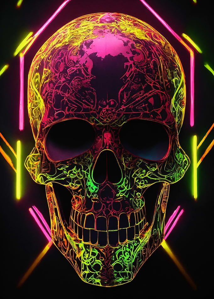 Neon Skull Art