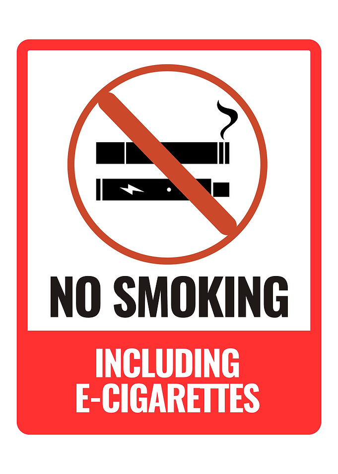 No Smoking including e-cigarettes Sign