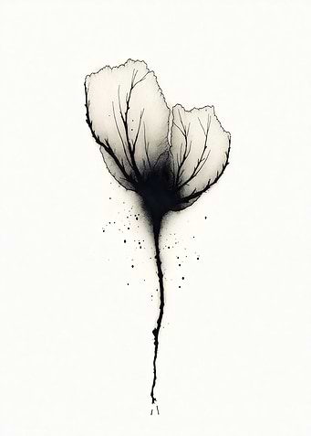 Black Ink Flower
