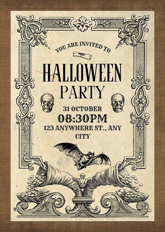 Vintage Halloween Party Invitation