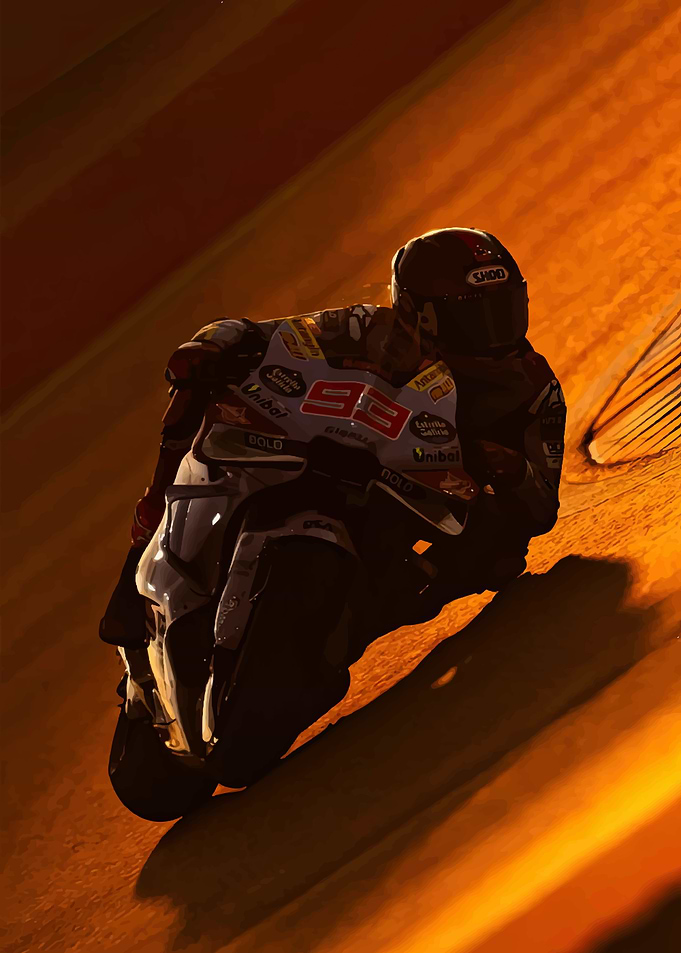 Motorcycle Racer in Action