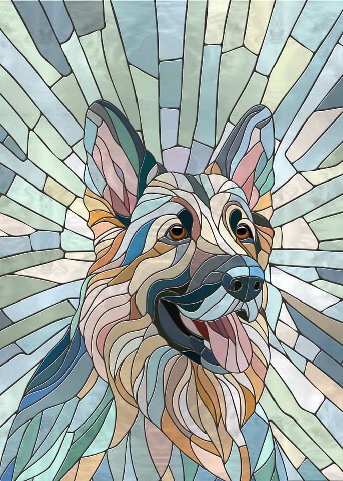 German Shepherd - Mosaic Art