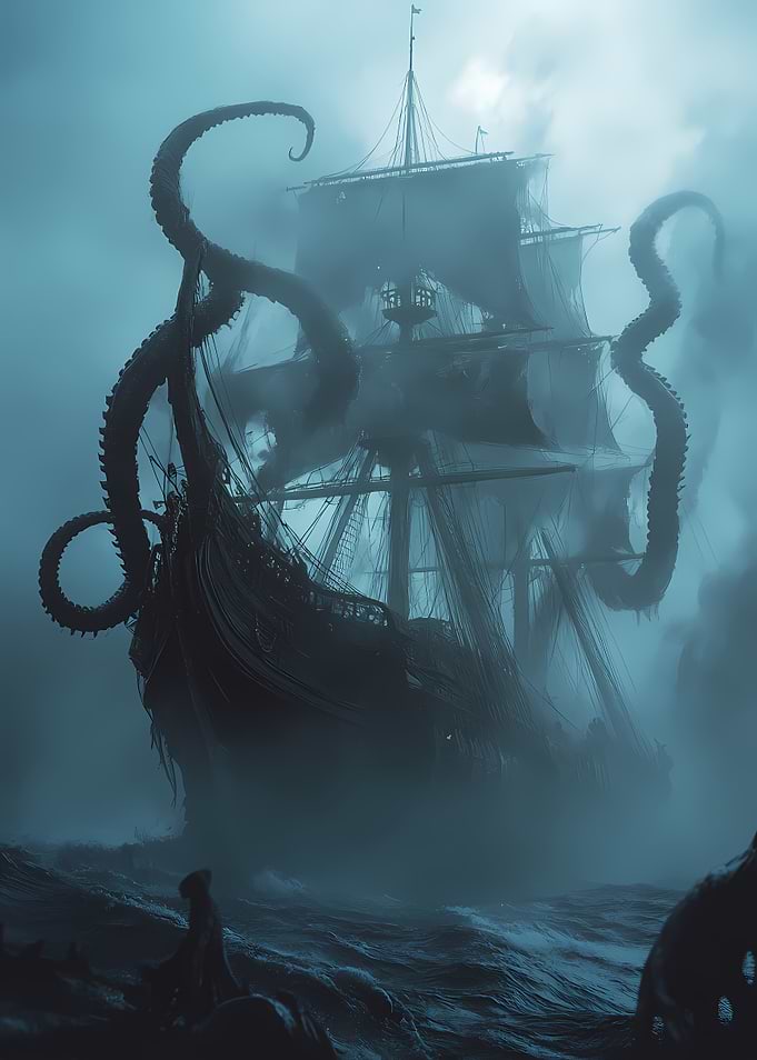Kraken Attacking Ship