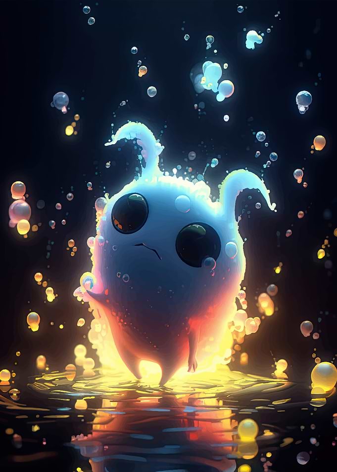 Glowing Creature in Water