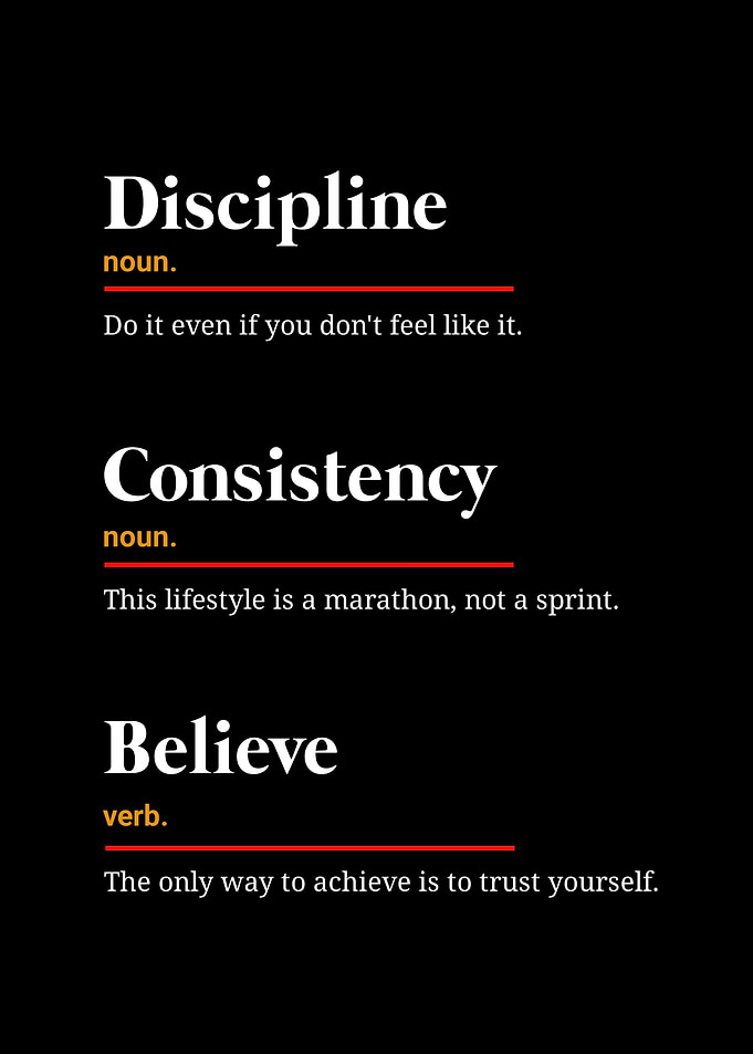 Discipline, Consistency, Believe