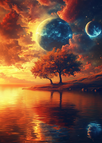 Fantasy Sunset Landscape