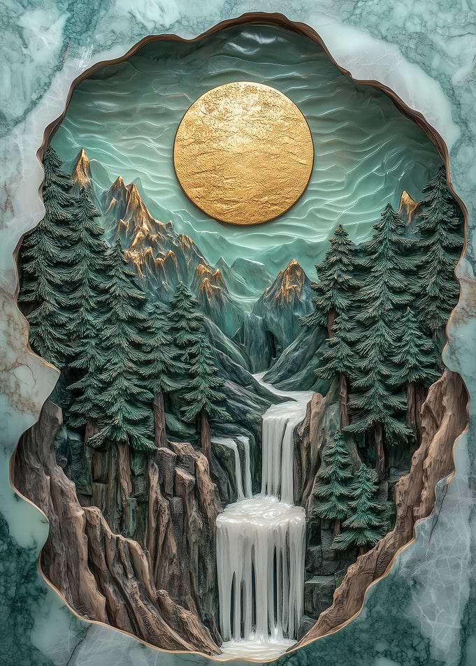 Carved Waterfall Kintsugi