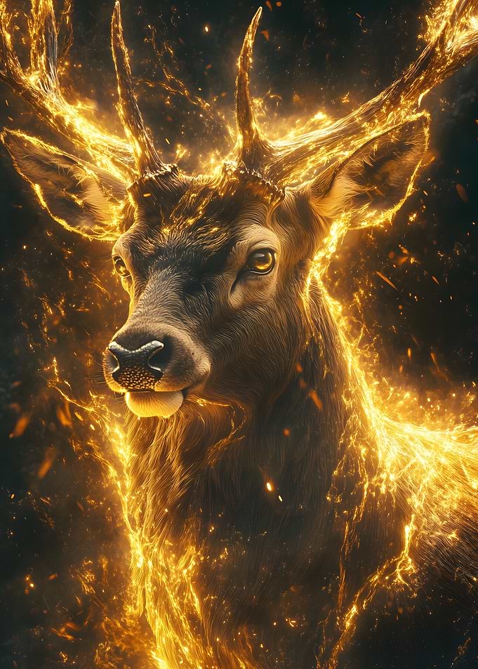 Fiery Deer Gold Aura