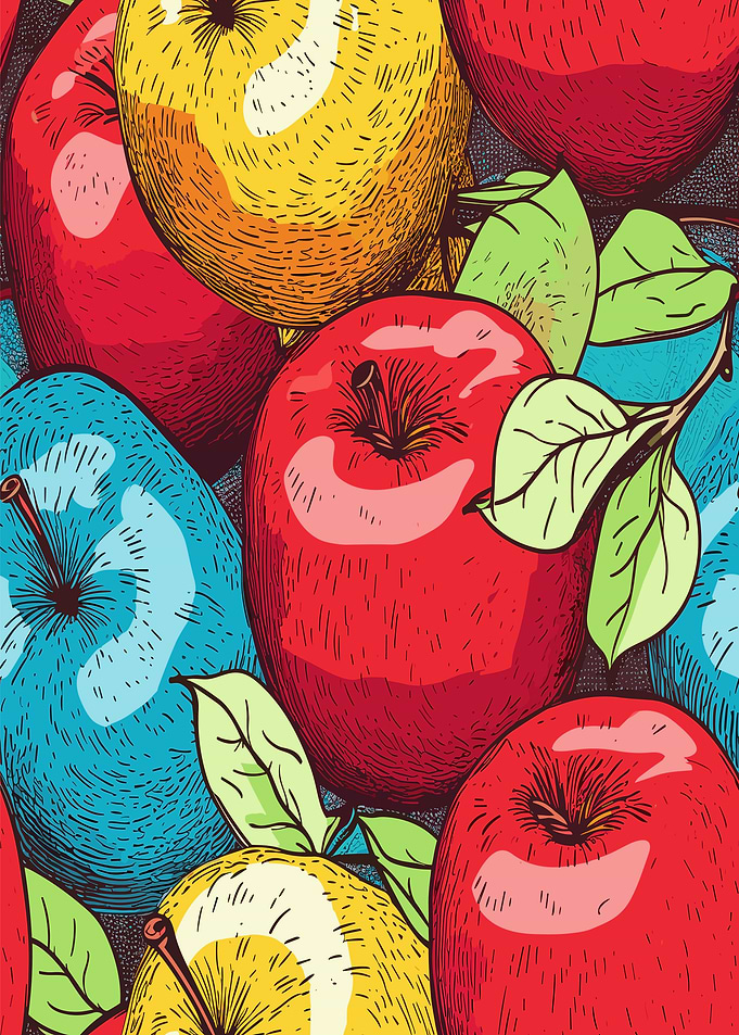 Colorful Apples Illustration