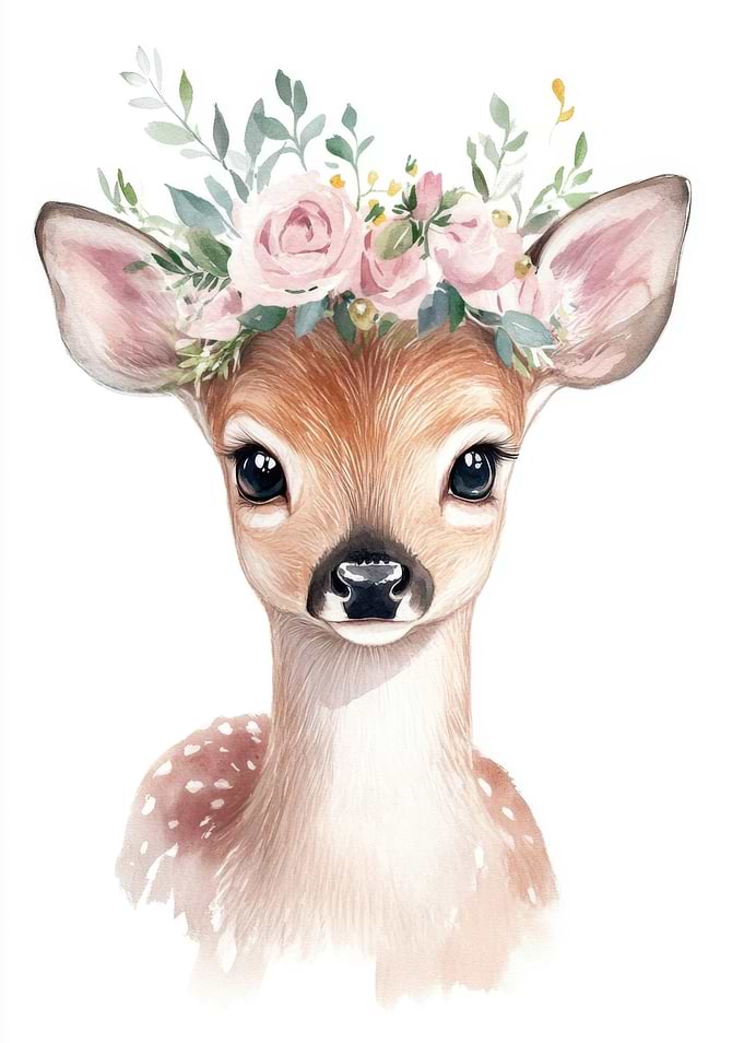 Fawn with Floral Crown