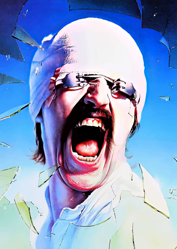 Man Screaming with Broken