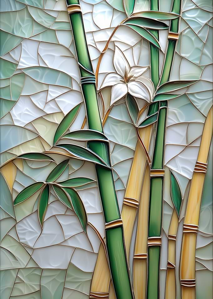 Stained Tree Glass Bamboo