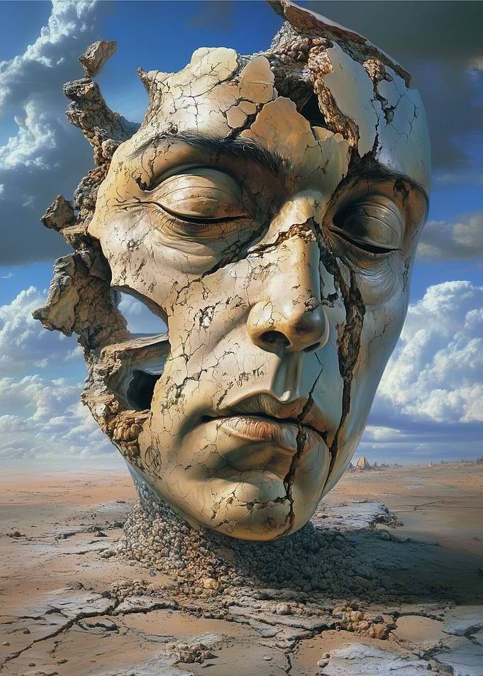 Cracked Stone Face