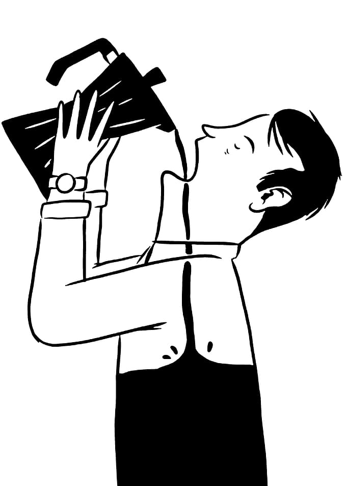 Man Drinking From Kettle