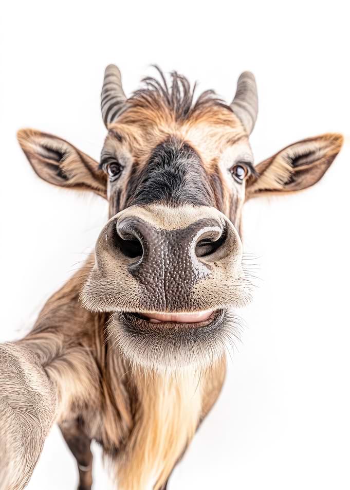 Close-up Wildebeest Selfie