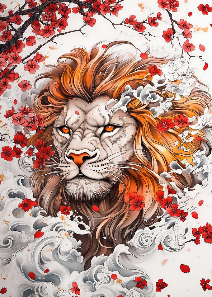 Japanese Lion Tattoo
