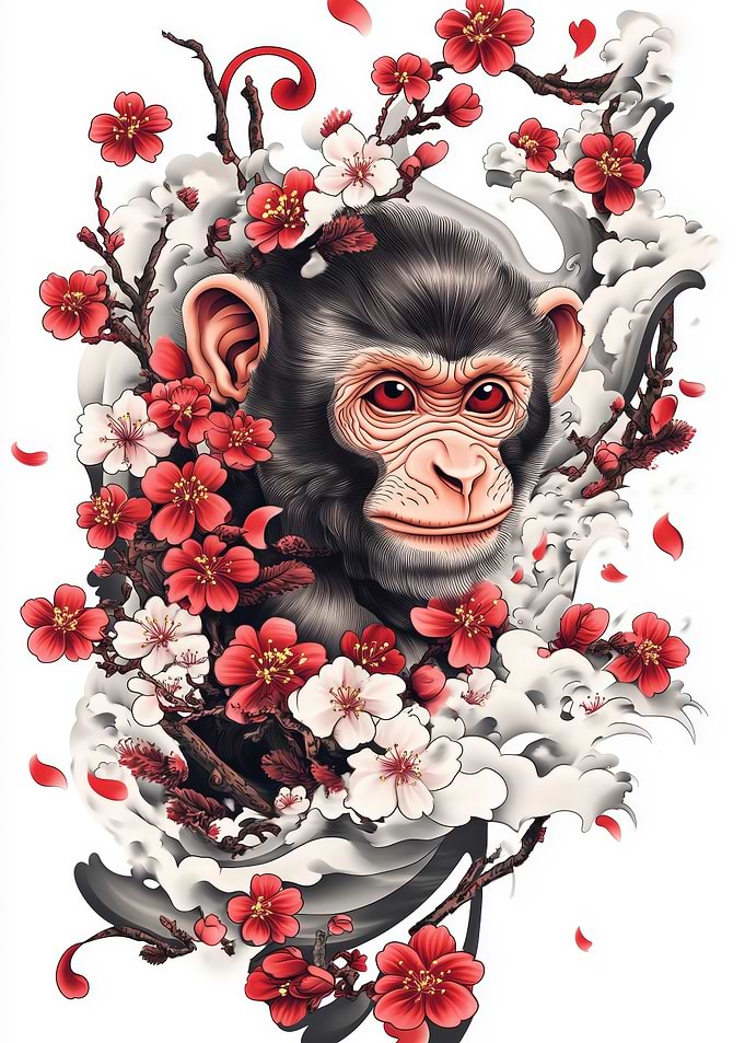 Japanese Monkey Tattoo