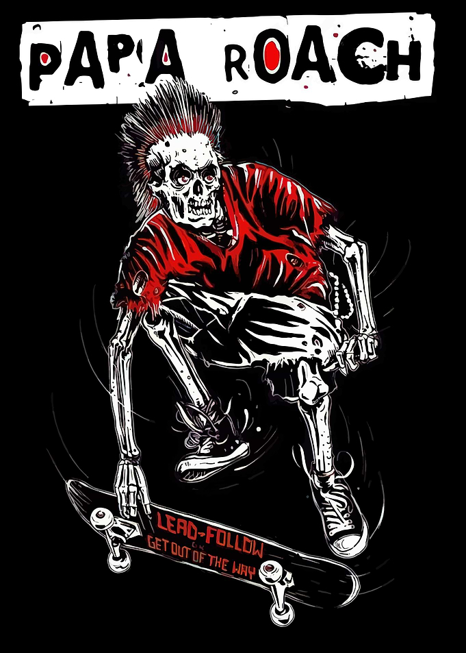 Papa Roach Skateboard Skeleton