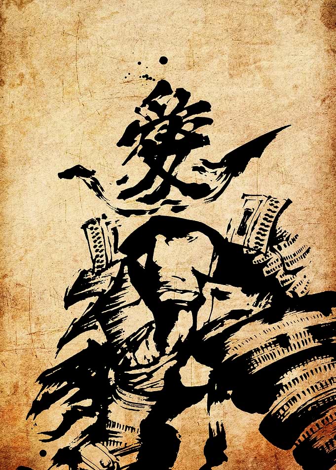 Samurai Warrior Ink Art