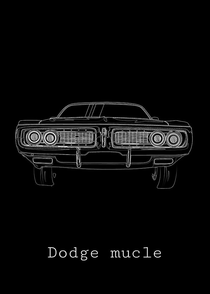 Dodge Charger Line Art