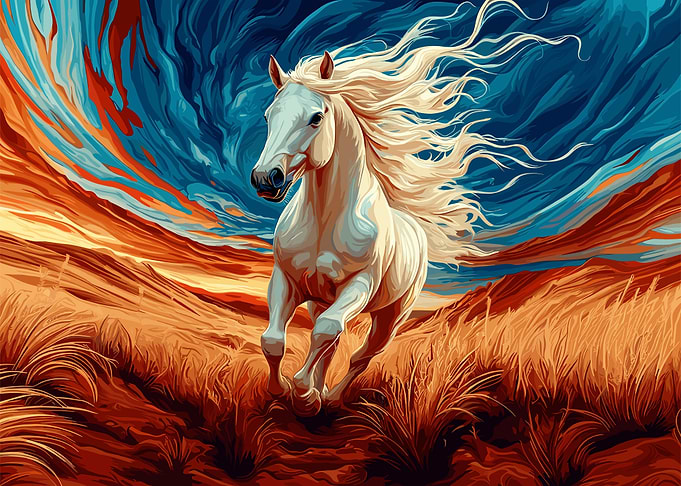 White Horse Running
