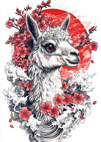 Japanese Llama Tattoo