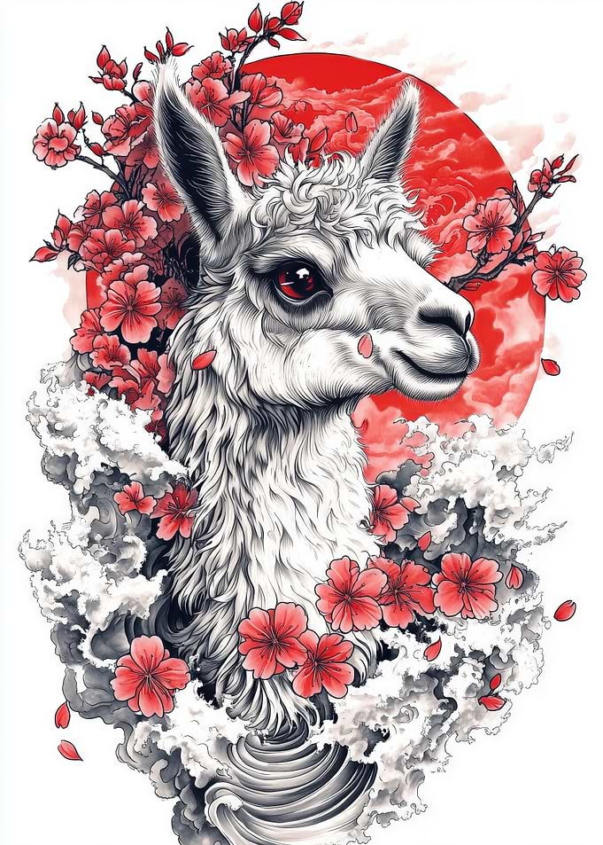Japanese Llama Tattoo