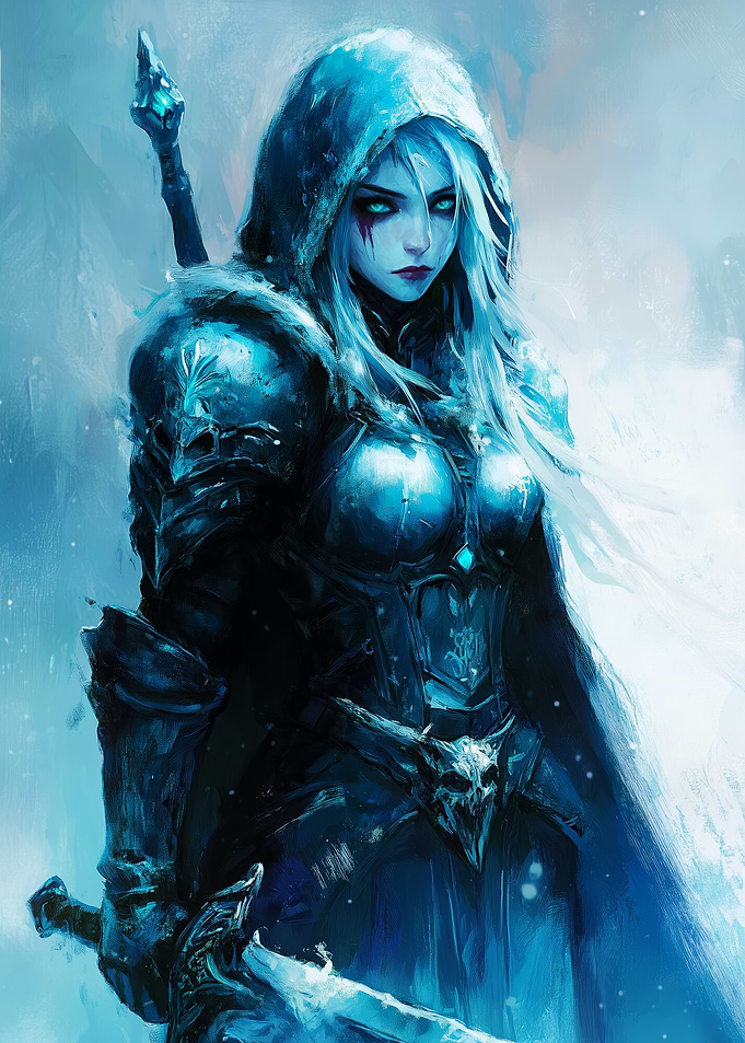 Ice snow frost death Queen Knight fantasy