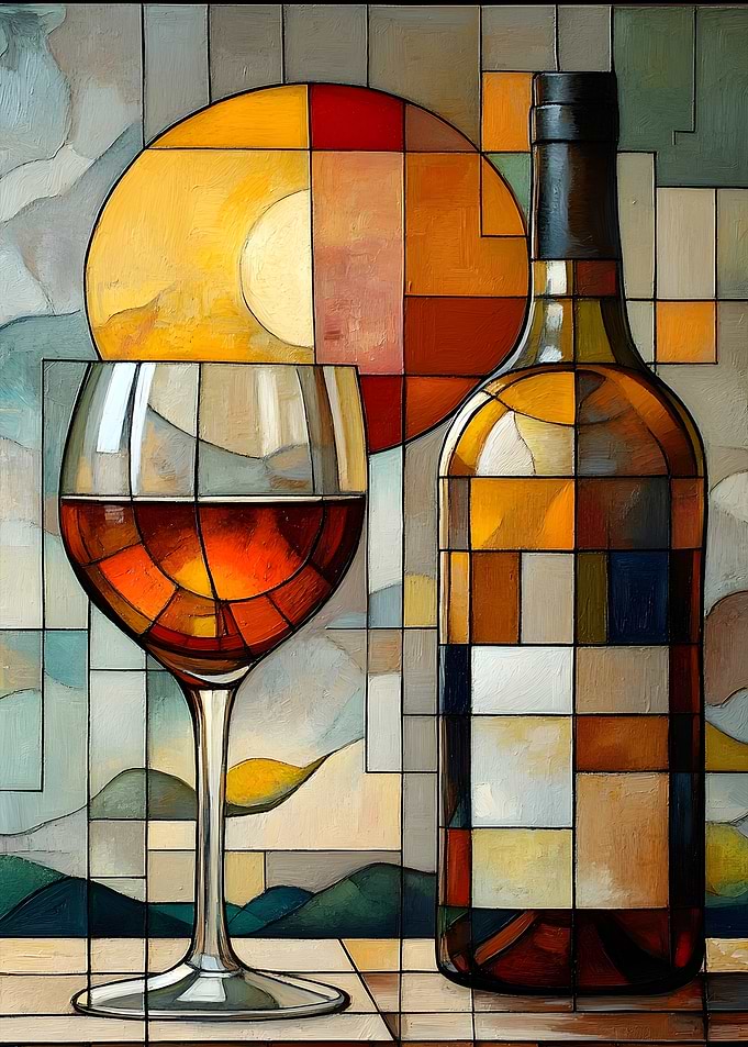 bottle and a glass of wine