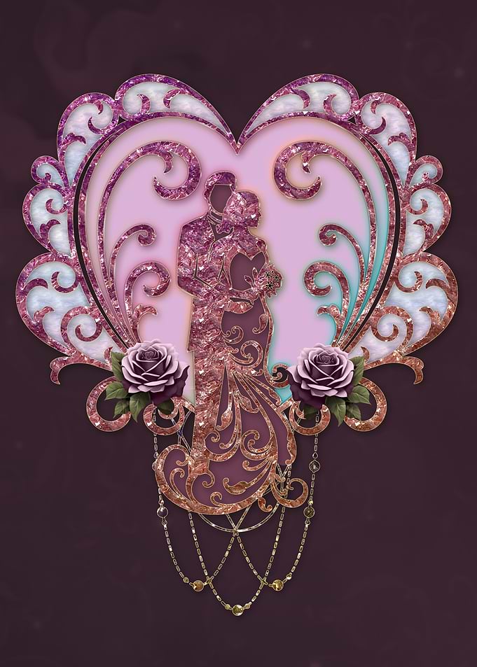 Glitter Heart Couple