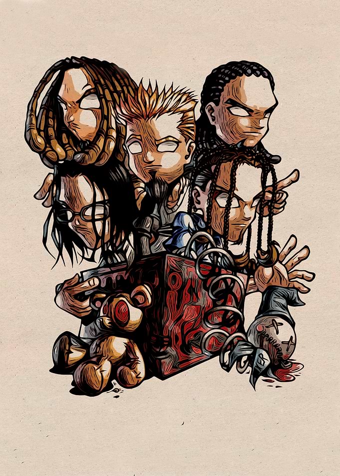 metal Band Cartoon Illustration