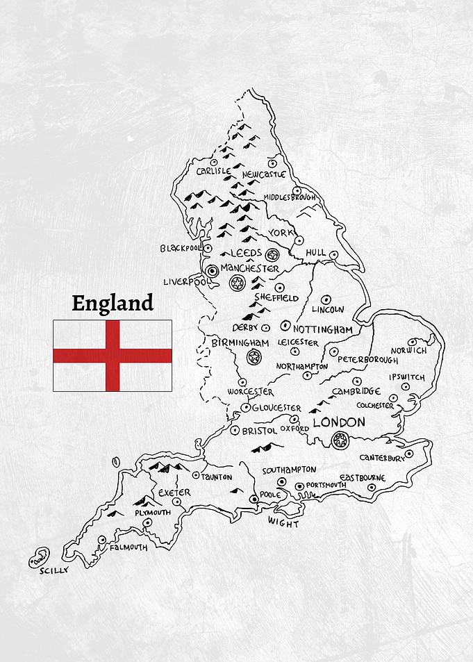 Handdrawn Map of England